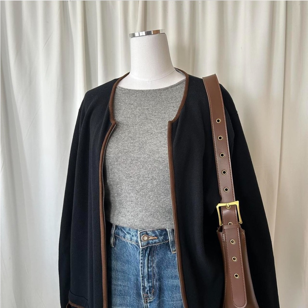Vintage Lauren Ralph Lauren Cardigan Zip-up Cotton Cardigan Sweater 3X - Picture 6 of 8